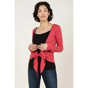 INDIGENOUS Pink 100% Organic Cotton Long Sleeve Tie Front Cardigan Sweater XS